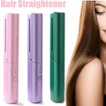 Rechargeable Mini Hair Straightener, Travel Portable USB Charging Cordless Hair Straightener Bursh, Three Temperature Adjustments Flat Iron Comb (1 Pc) your brand