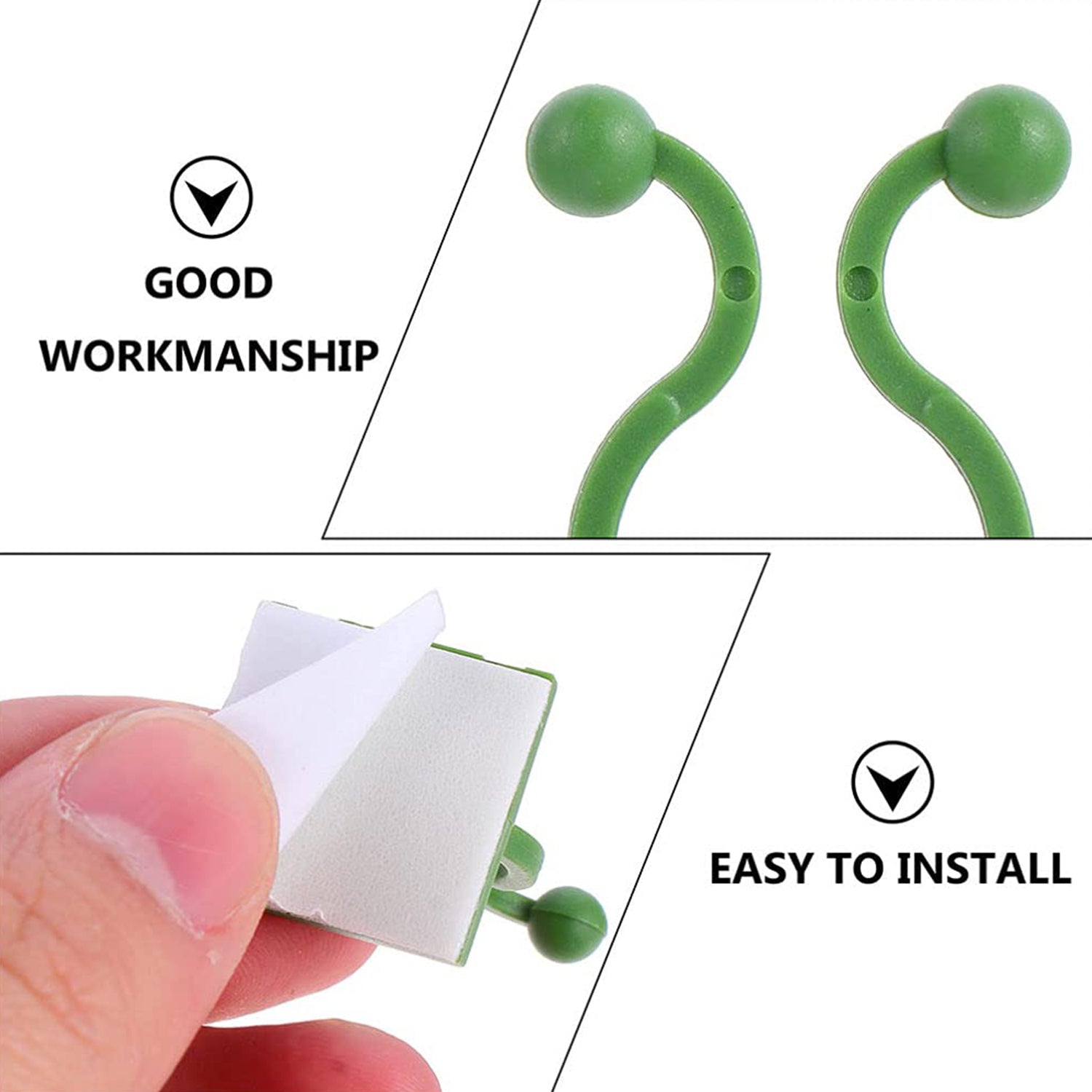 Plant Climbing Wall Fixture Clip Self-Adhesive Hook (40 Pcs Set / With plastic box) - Shopmania Wholesale
