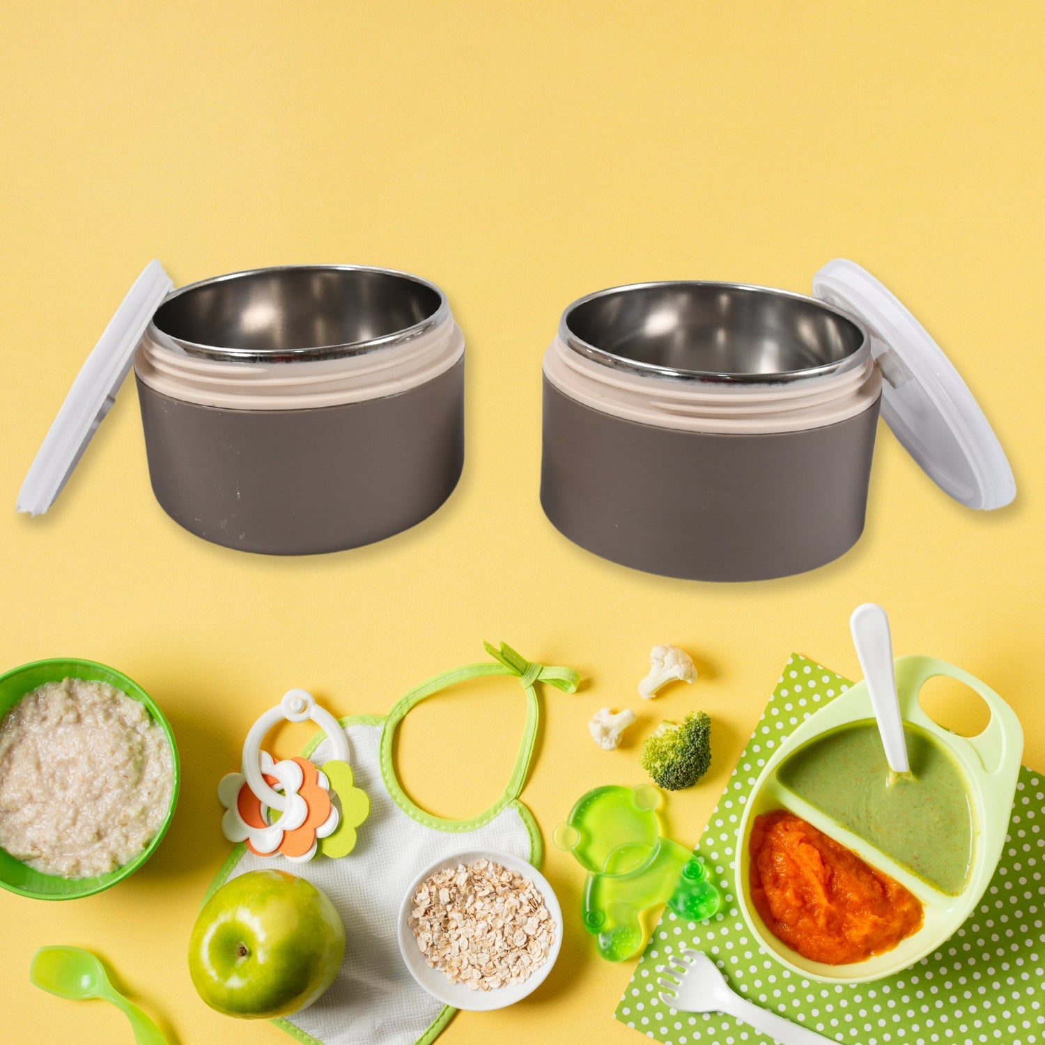 Ganesh Smart Stack 2 Layer Portable Lunch Box Stainless Steel Airtight Leak-Proof Lunch Box for Office, School, Picnic: Color May Vary (2 Layer) - Shopmania Wholesale