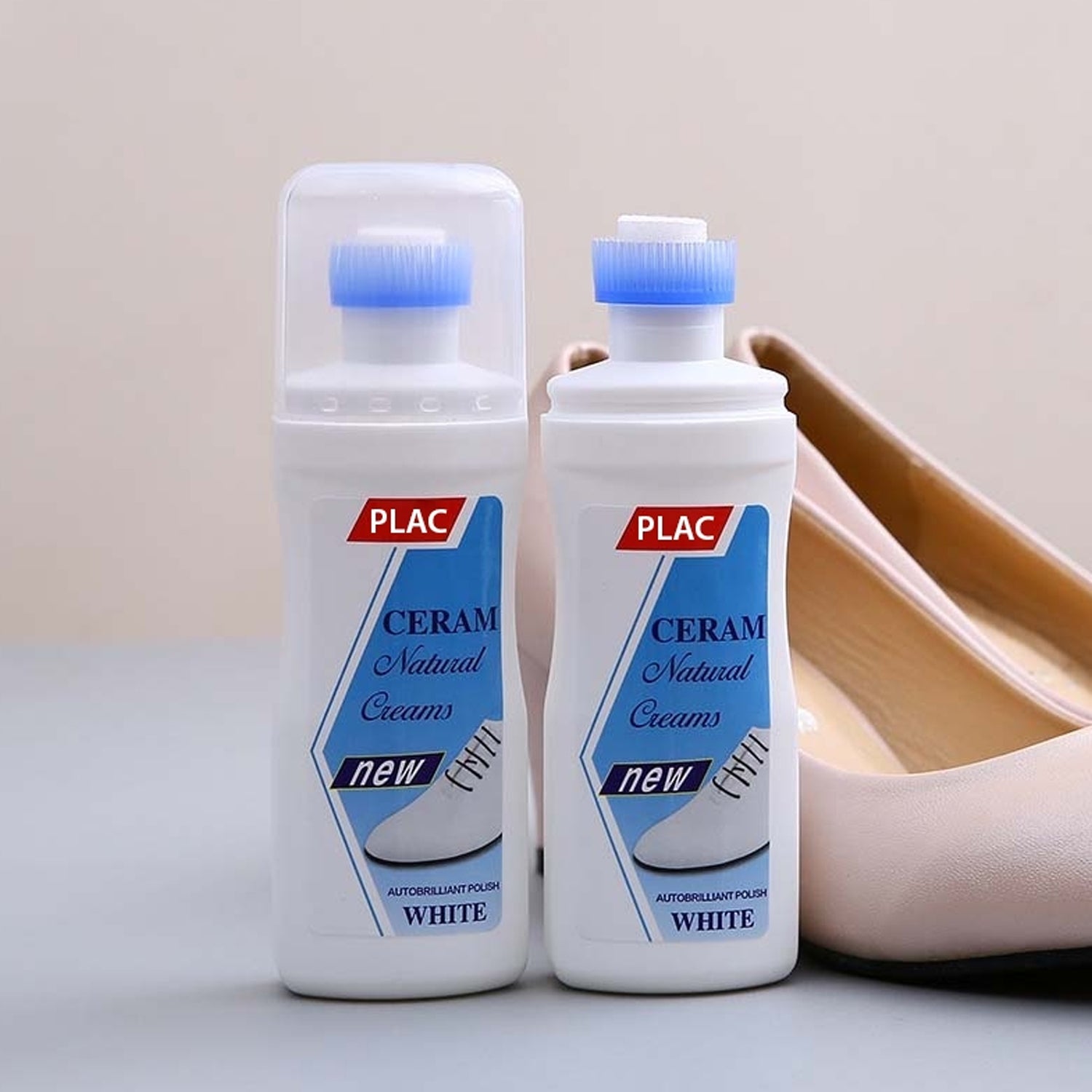 White Shoe Brightener with Removal of Dirt and Whitening Function White Shoes Cleaner with Brush Head for Dirty Shoe Polish Natural Waxes (75 ML) - Shopmania Wholesale