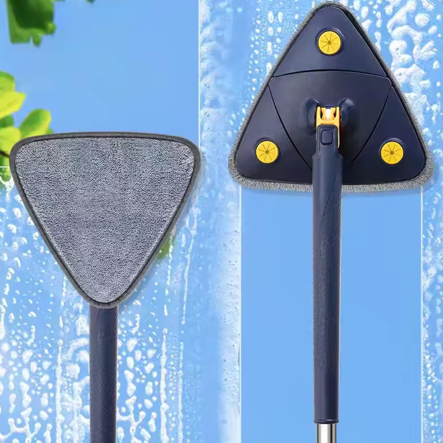 Rotatable Adjustable Triangle Cleaning Mop Triangle Mop with Stainless Steel Long Handle Push-Pull Squeezing Cleaning Mop Dry & Wet Mop for Floor Windows (1 Pc) your brand