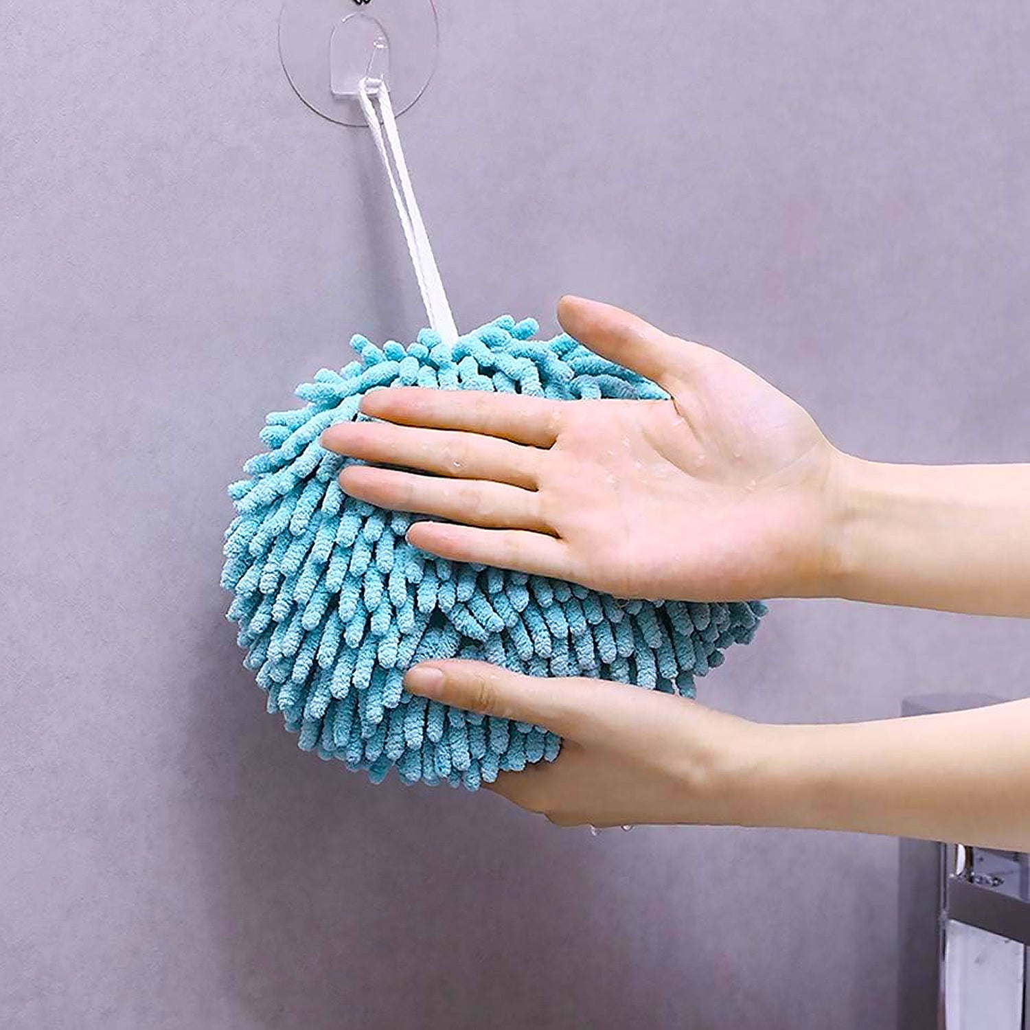 Hand Towels for Bathroom, Kitchen Hand Towel Hand Dry Towels Absorbent Soft Hanging Hand Bath Towels Microfiber Plush Chenille Hand Towel Ball Machine Washable Bathroom with Loop (1 Pc) - Shopmania Wholesale