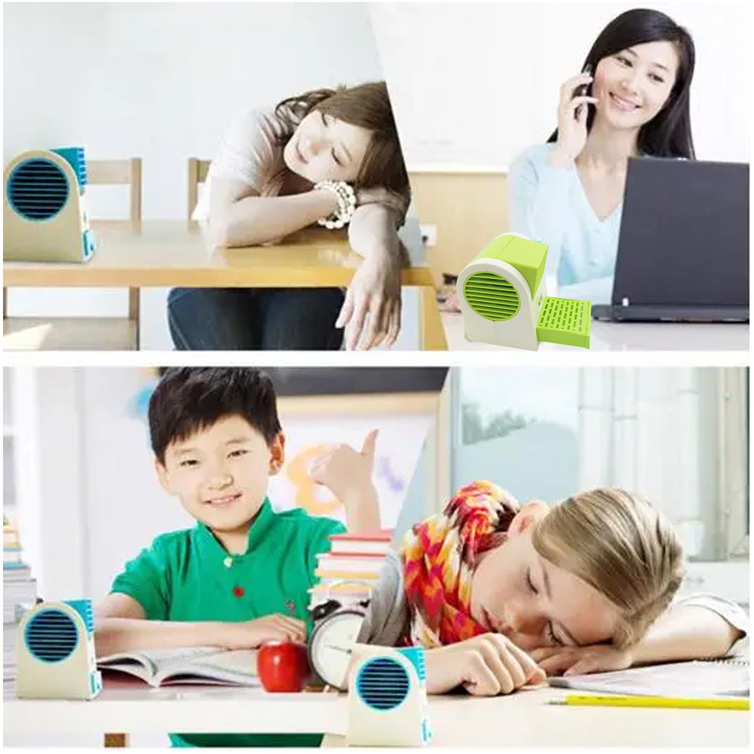 Portable Air Cooler-Rechargeable Personal with Duration Desk Cooling Fan USB/Battery Powered Desk PC Laptop Air Conditioner Cooler for Home, Bedroom, Travel, and Office - Shopmania Wholesale