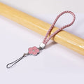 Flower Shape metal alloy pendant Nylon Braided leather hand strap lanyard phone (1 Pc / Multicolor) your brand