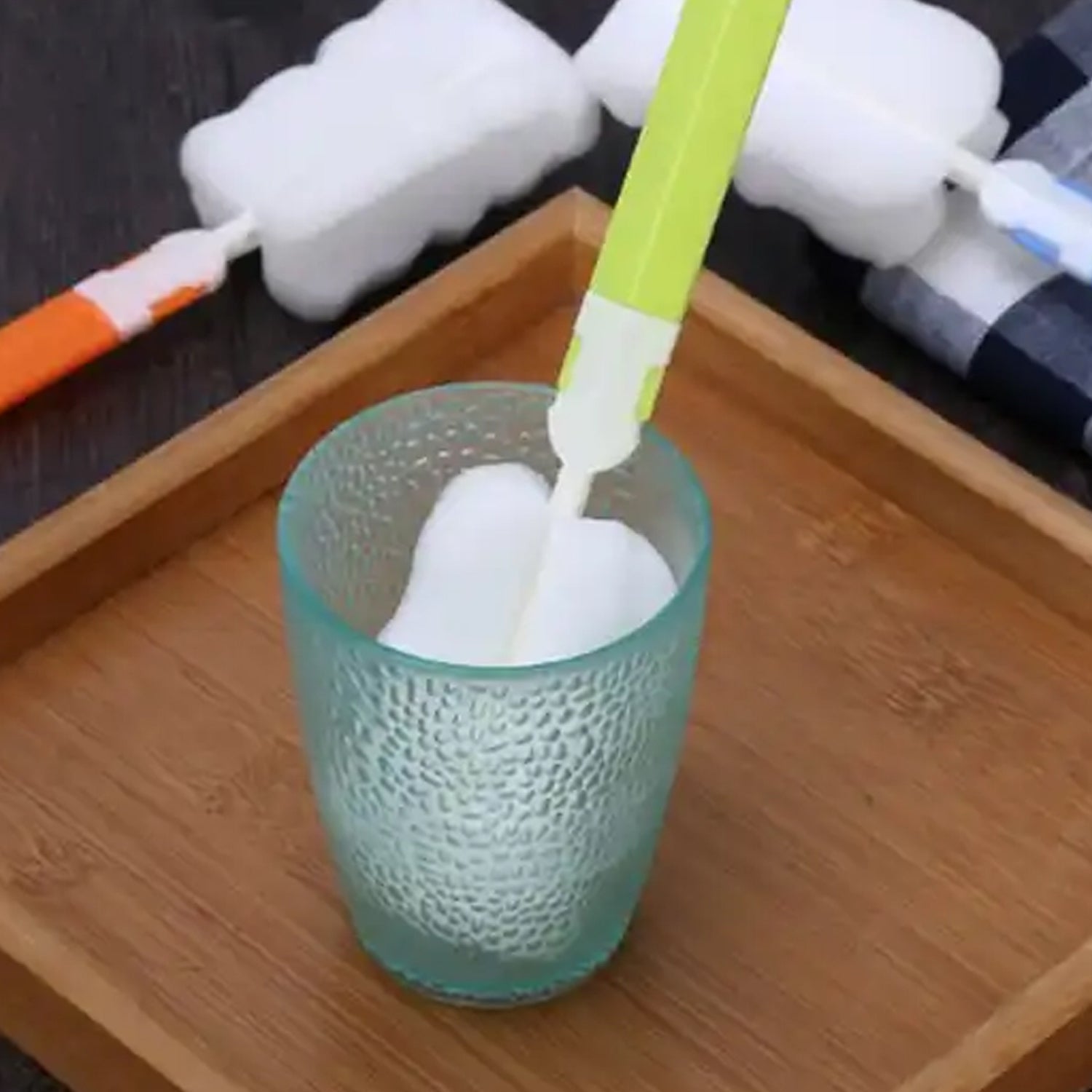 Sponge Cleaning Brush Kitchen Tool Bottle Soft Brush for Dishes| Cleaning Brush Cleaner with Plastic Long Handle, Soft Dish Washing Foam Cleaning Brushes For Cups Mugs Kettles Wine Glasses and Baby Bottles (1 Pc) - Shopmania Wholesale