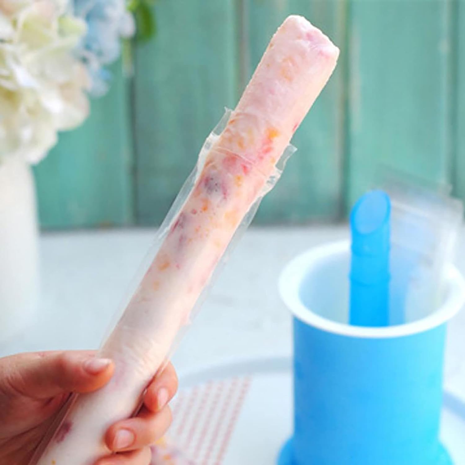 Homemade Popsicle Maker Manual Ice Cream Machine With Approx 20 Pcs Packing Bag Popsicle Mold Convenient Maker Manual Ice Cream Machine For Kids Adults DIY, Reusable your brand