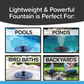 Fast Fountain by Pocket Hose - Solar-Powered - Instantly Adds a Water Feature Virtually Anywhere - 5 Spray Modes - No Installation or Batteries Required - Great for Bird Baths, Pools, Pond & More (1 Pc) - Shopmania Wholesale