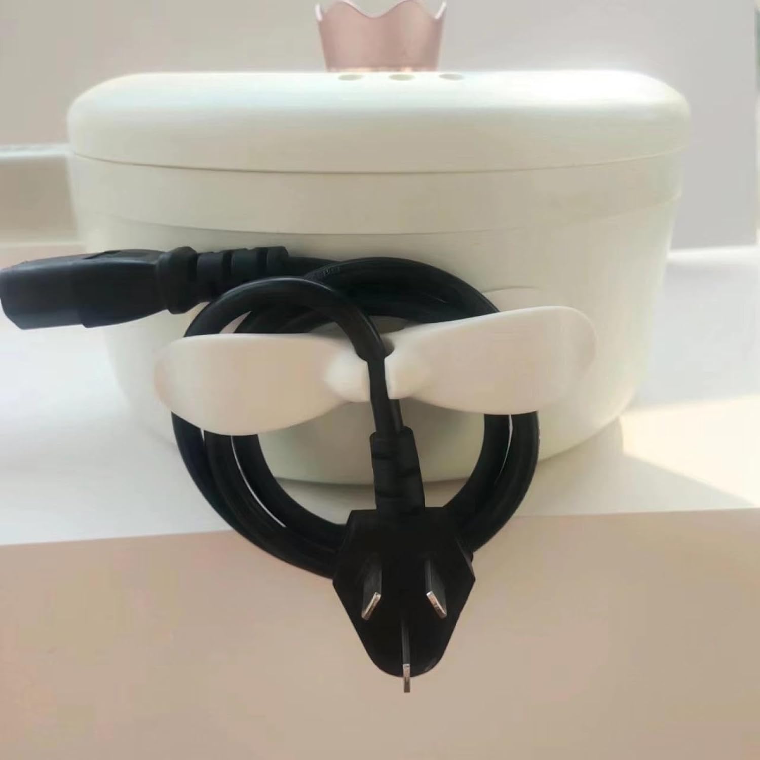 Power Plug Holder Organizer for Appliances Tidy Cord Winder Cable Organizer Self Adhesive Wire Wrap Holder for Coffee Maker Pressure Etc (1 Pc / 8x3 Cm / Small) your brand