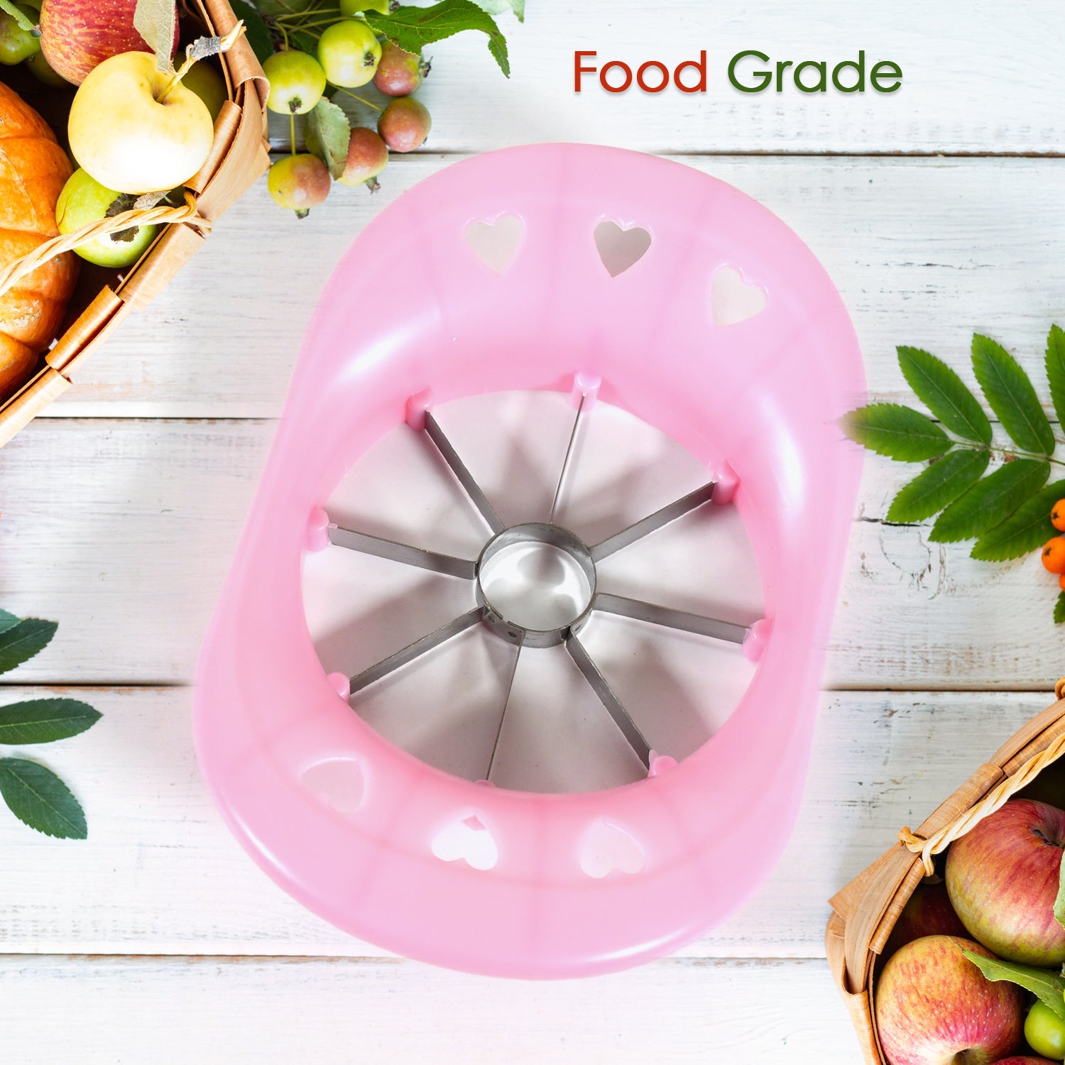 Multi Purpose Fruit Slicer Apple Cutter Regular With 8 Stainless Steel Blades Apple Slicer (1 Pc) - Shopmania Wholesale