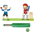 Children playing with plastic cricket bat and ball