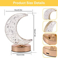 Crystal Table Lamp | Moon Shape Touch Control Lamp with 3 Color | Metal Bedside Lamp for Kids Bedroom Romantic Desktop Nightstand | Stepless Dimming USB Charging Touch Night Light - Shopmania Wholesale