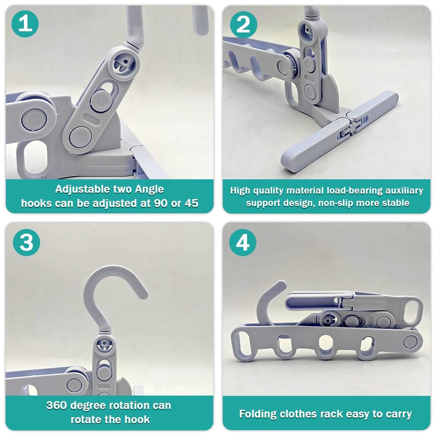 5 holes foldable clothes Hanger, travel clothes hanger, multifunctional clothes hanger, space-saving wall holder, clothes rack, robust clothes hanger for travel, indoors. - Shopmania Wholesale