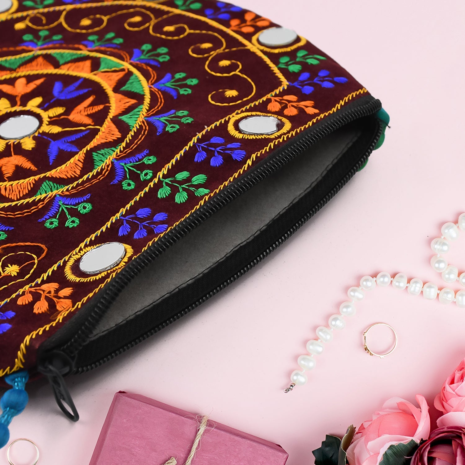 Handcrafted Cotton Embroidered Shoulder Bag / Purse for Girls & women (1 Pc / 9 Inch / Mix Desing) - Shopmania Wholesale