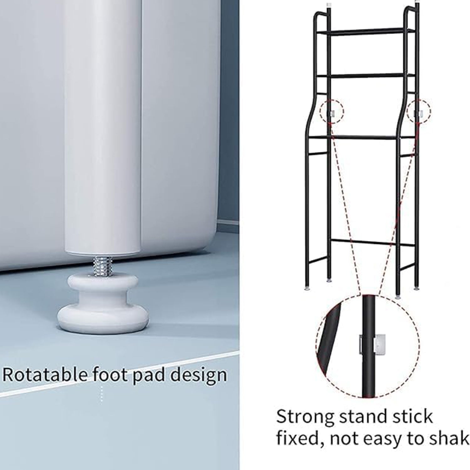 Multi-Layer The Toilet Storage Rack Metal | Bathroom Shelf Space Saving Organizer for Laundry Room Wash Basin Floor Stand - Shopmania Wholesale
