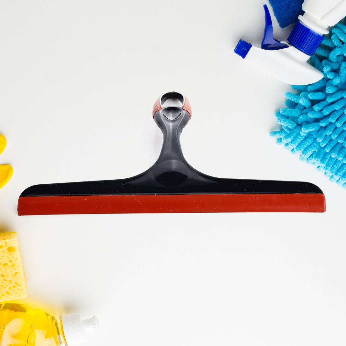 Plastic Kitchen Wiper | Ideal for Kitchen Platform, Windows, Glass, & Car Windshield | Silicone Head | Multicolor | Pack of 1 pc - Shopmania Wholesale