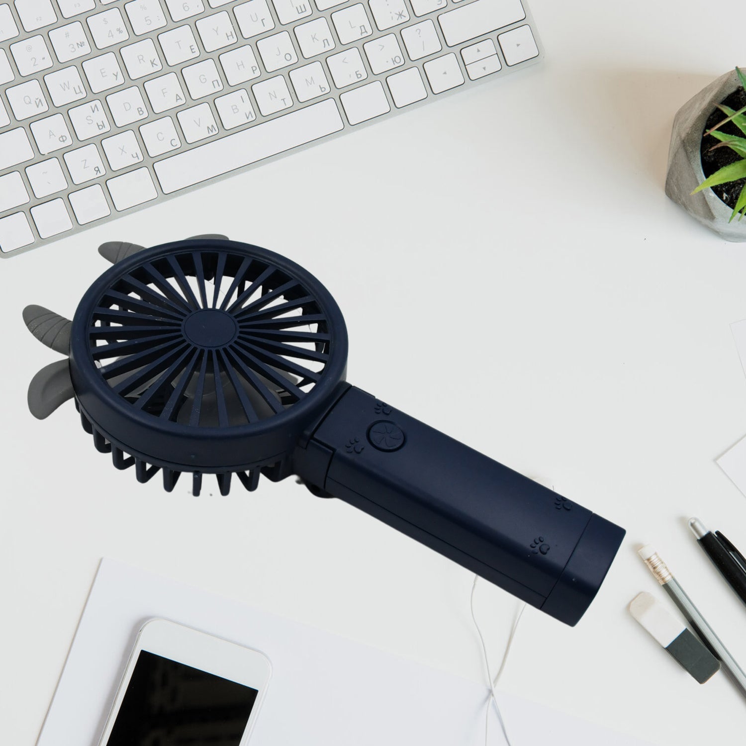 17731 Portable Small Electric Fan Handheld, USB Rechargeable Mini Student Handheld Class Personal Fan (1 Pc / Mix Color Design) - Shopmania Wholesale