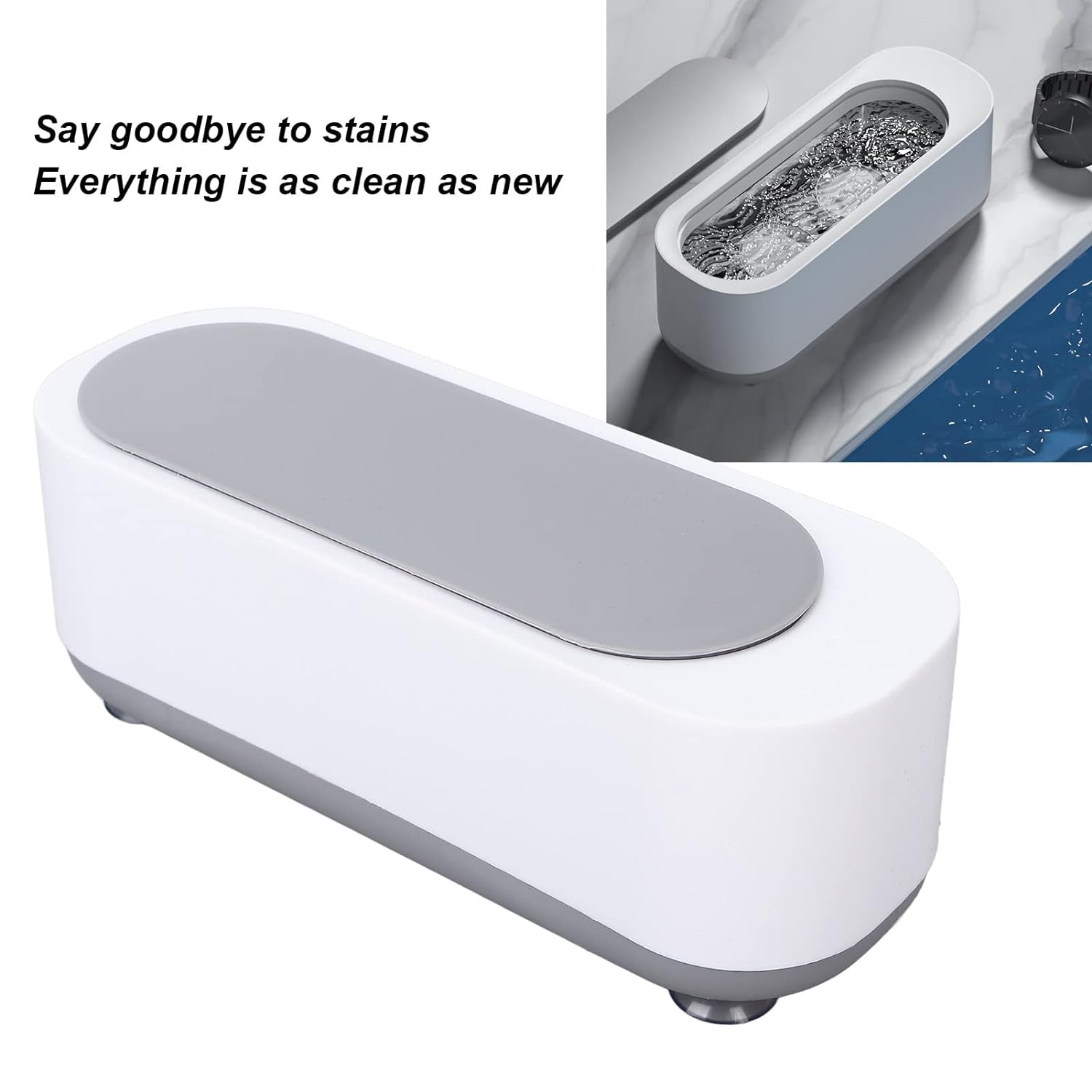 Ultrasonic Jewllery, Cleaner, Ultrasonic Cleaning Machine, Portable jewellery Cleaning Mchine For Jewellery, Ring, Silver, Retainer, Glasses, Watches, Coins, High Frequency Vibration Machine (Battery Not Included) - Shopmania Wholesale