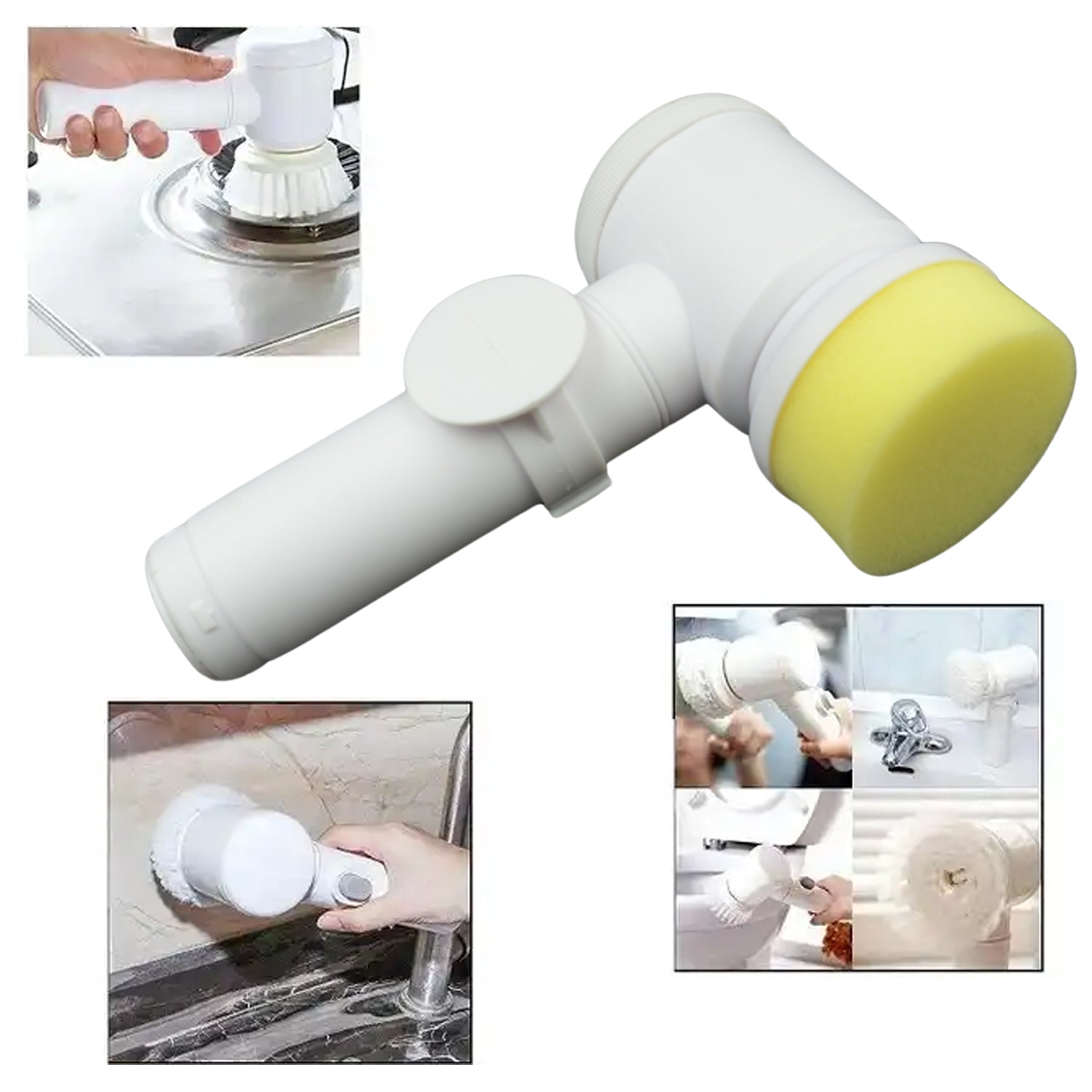 Multifunctional Magic Brush, Portable Electric Cleaning Brush with 2 Replaceable Brush Heads, Handheld Power Spinning Scrub Brush, Shower Cleaner Brush for Kitchen, Sink, Wall, Window, Toilet, Bathroom (5 In 1) your brand