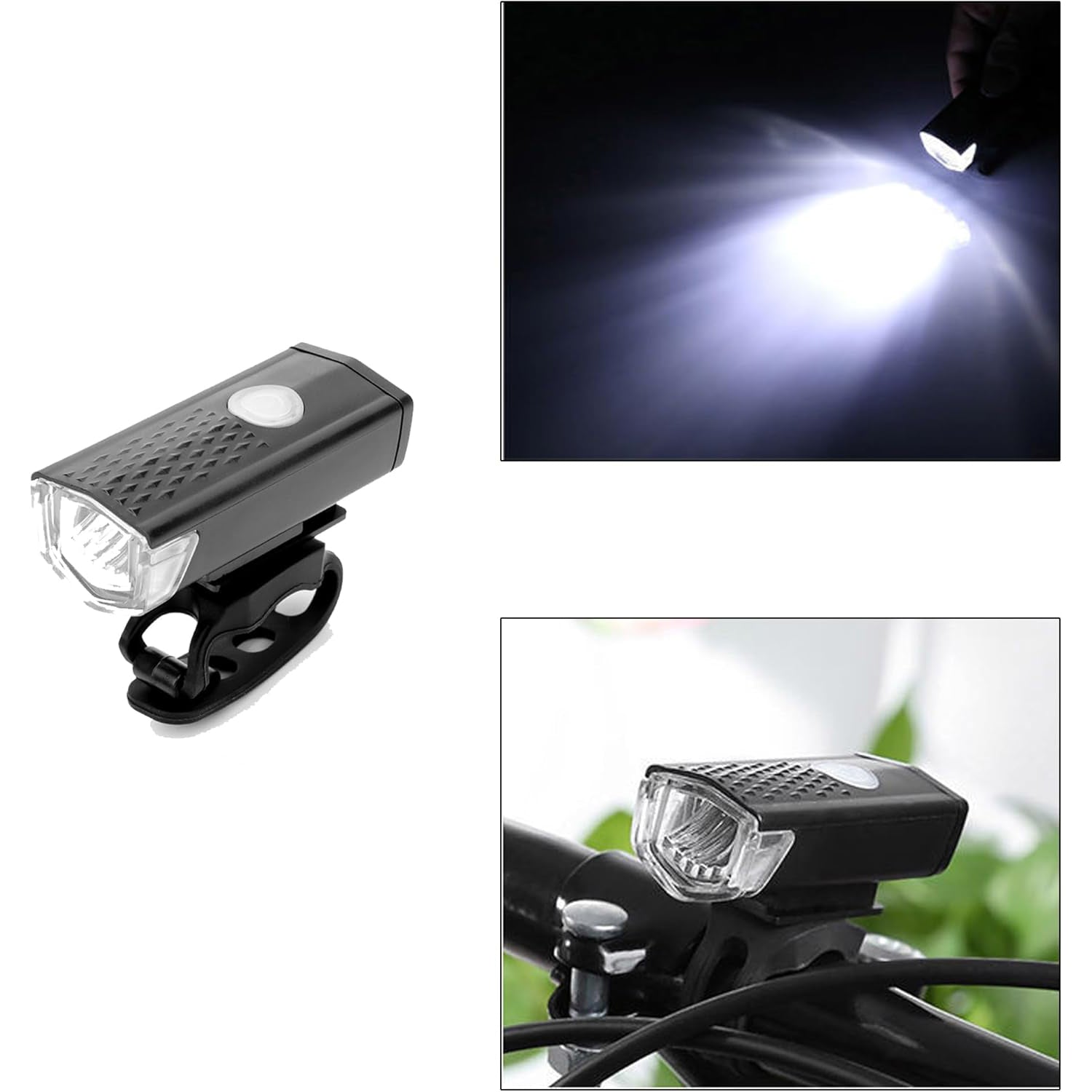 Combo of Bicycle LED USB Rechargeable Head Light and Tail Light (2 Pc Set) - Shopmania Wholesale