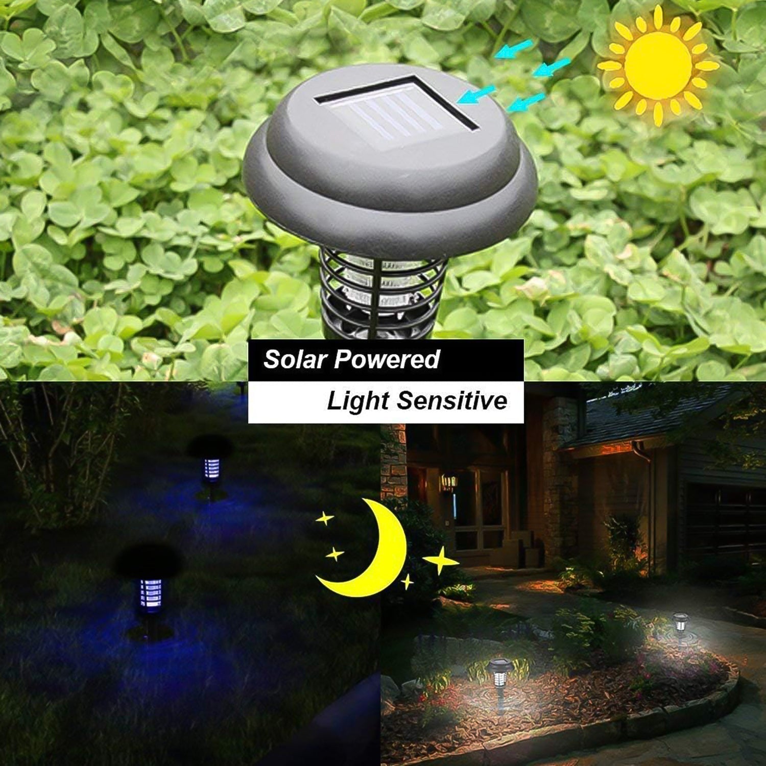 Garden Lighting UV LED Solar Powered LED Mosquito Trap / Bug Zapper  (1 Pc) your brand
