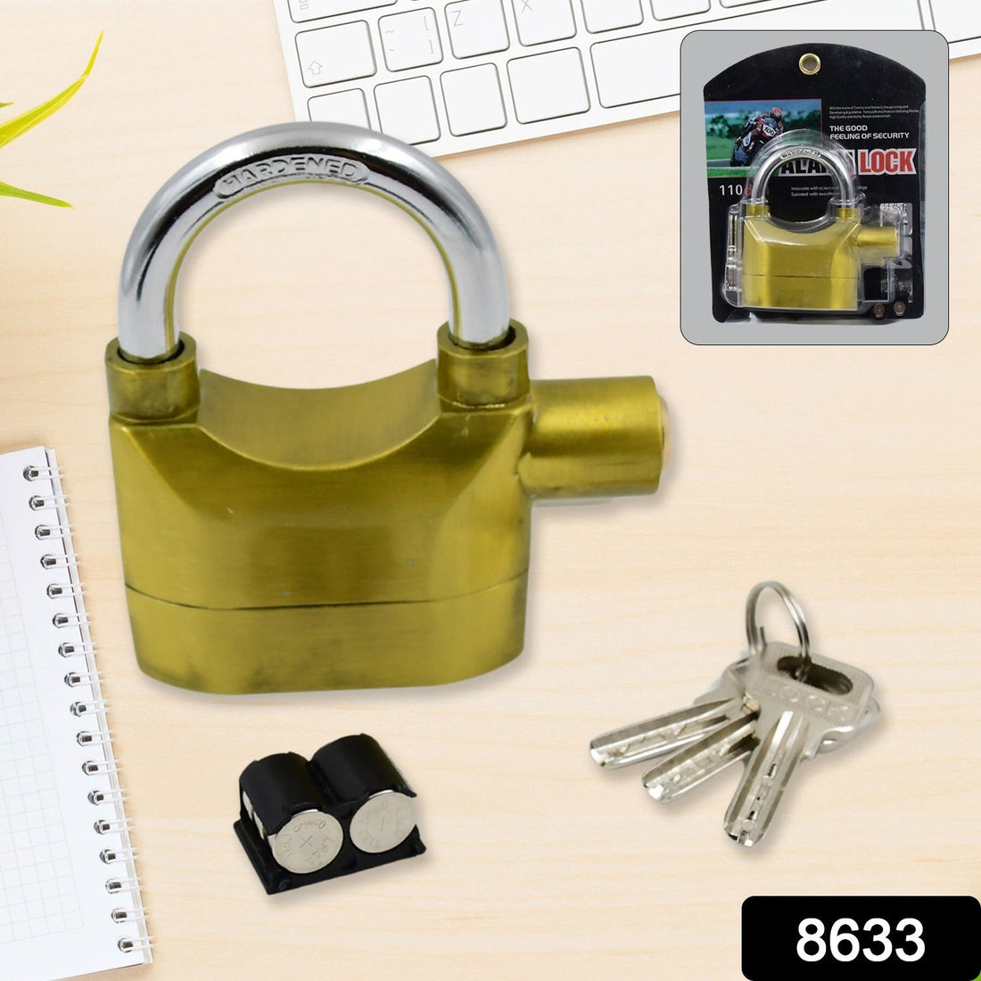 Security Alarm Metallic Lock System with 3 Keys (1 Set / Mix Color) your brand