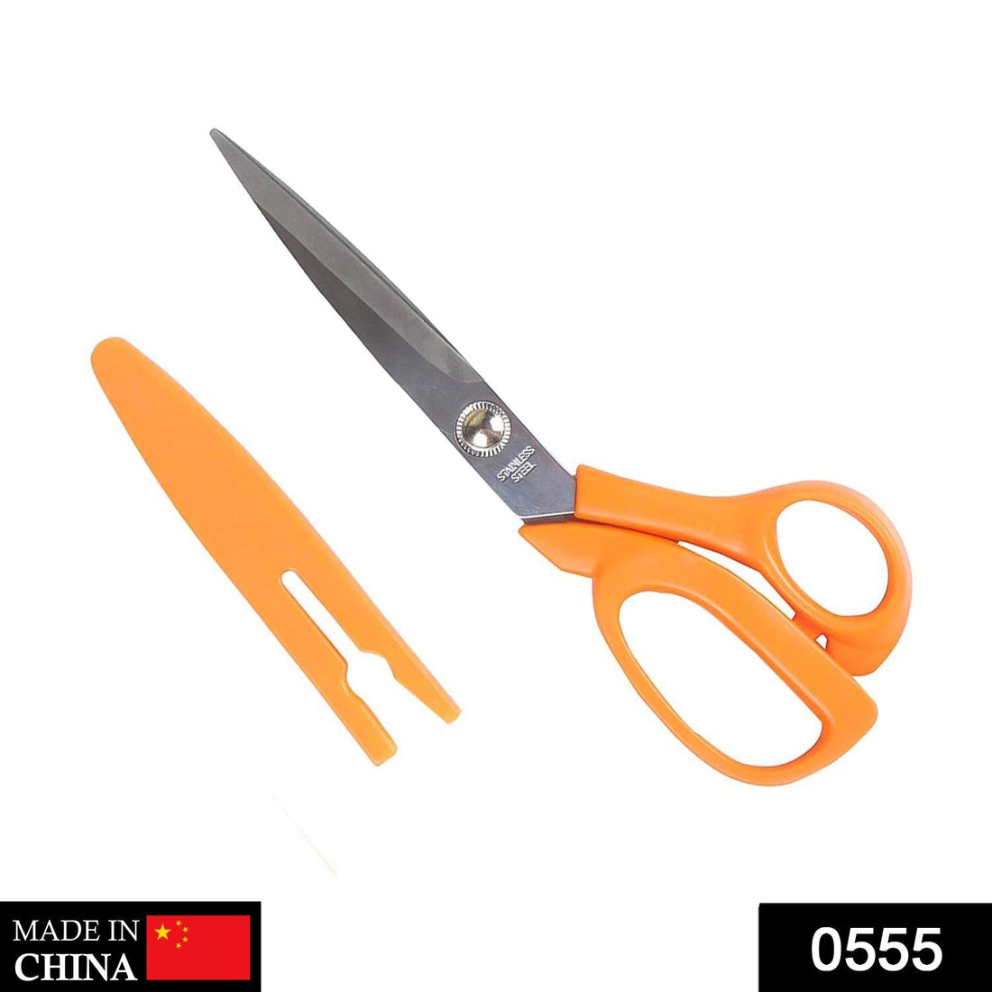 Stainless steel scissors with cover, 8 inch