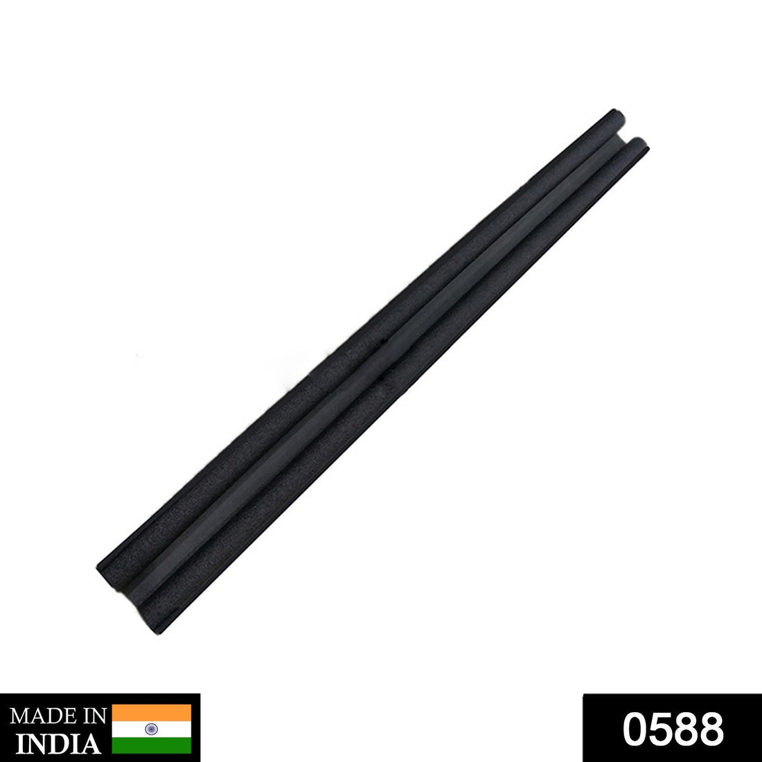 Twin draught draft guard for door, seals gaps to prevent drafts