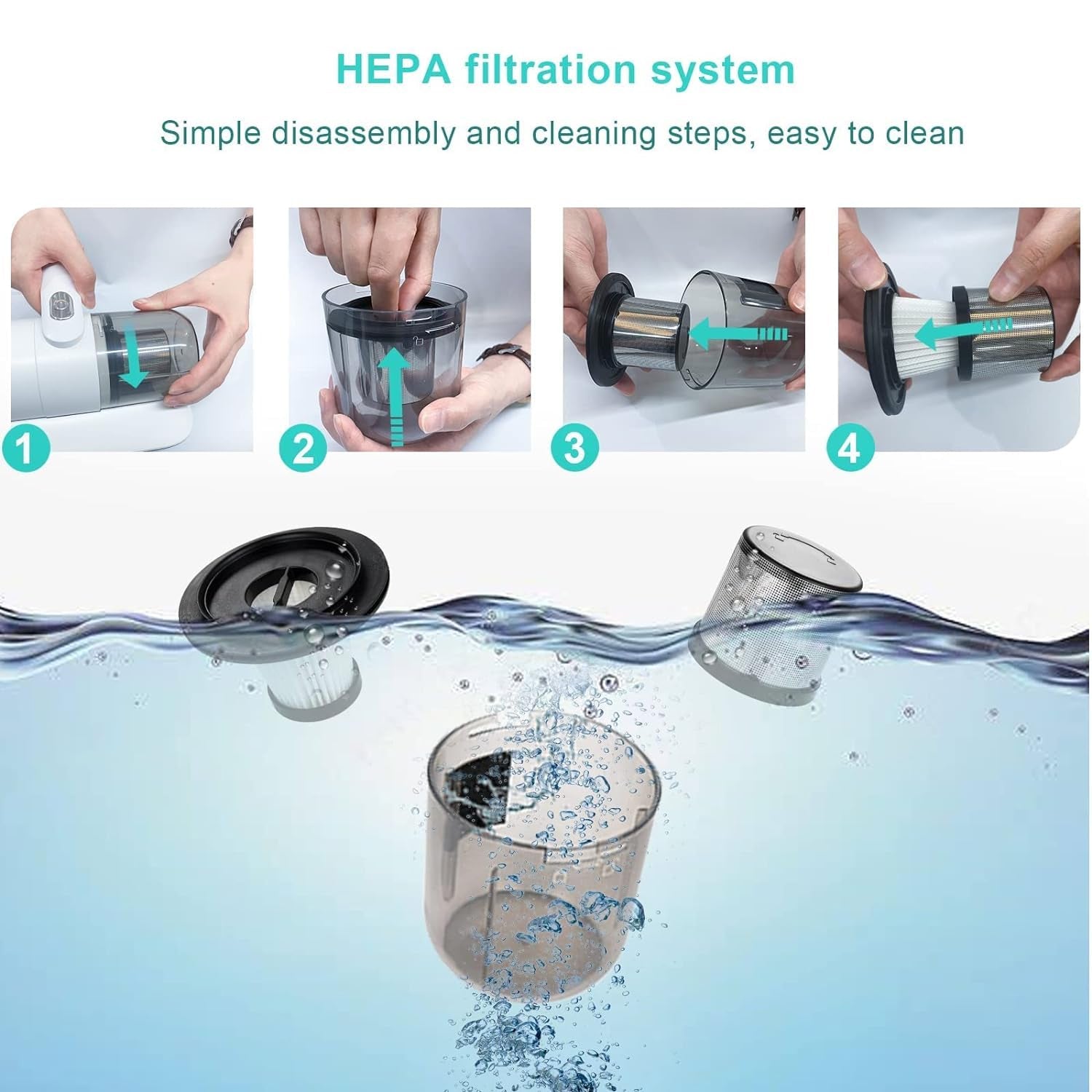 Powerful Suction Portable Handheld Vacuum Cleaner - Low Noise Vacuum Cleaner for Bed - Cordless Vacuum Cleaner for Car Seat Crevices Pillows, Mattresses, Sofas Wireless Anti Dust and Mite Cleaner - Shopmania Wholesale