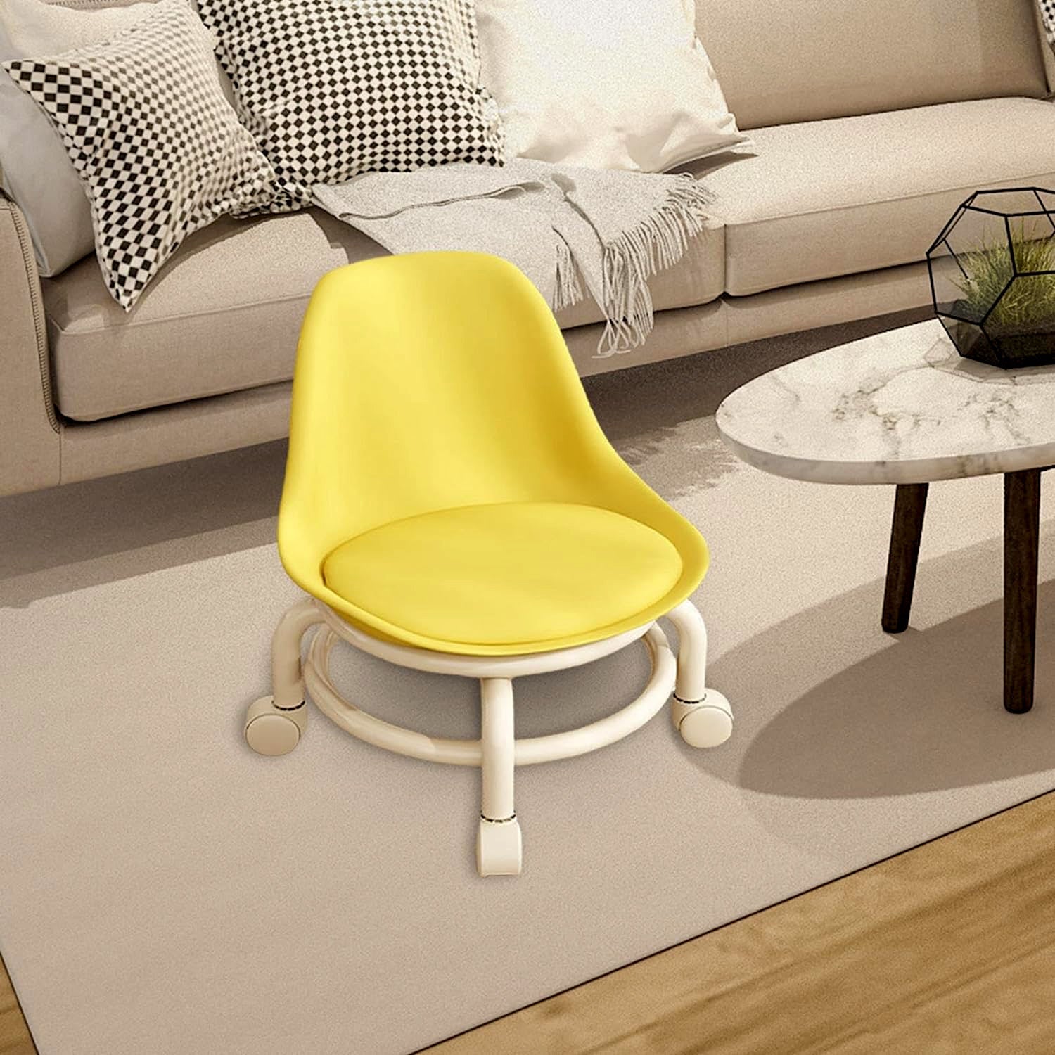 Low Round Rolling Stool with Wheels Pedicure Stool for Fitness Office Garage | Home & Garden | Furniture | Benches, Stools Multi-color (1 pc) - Shopmania Wholesale