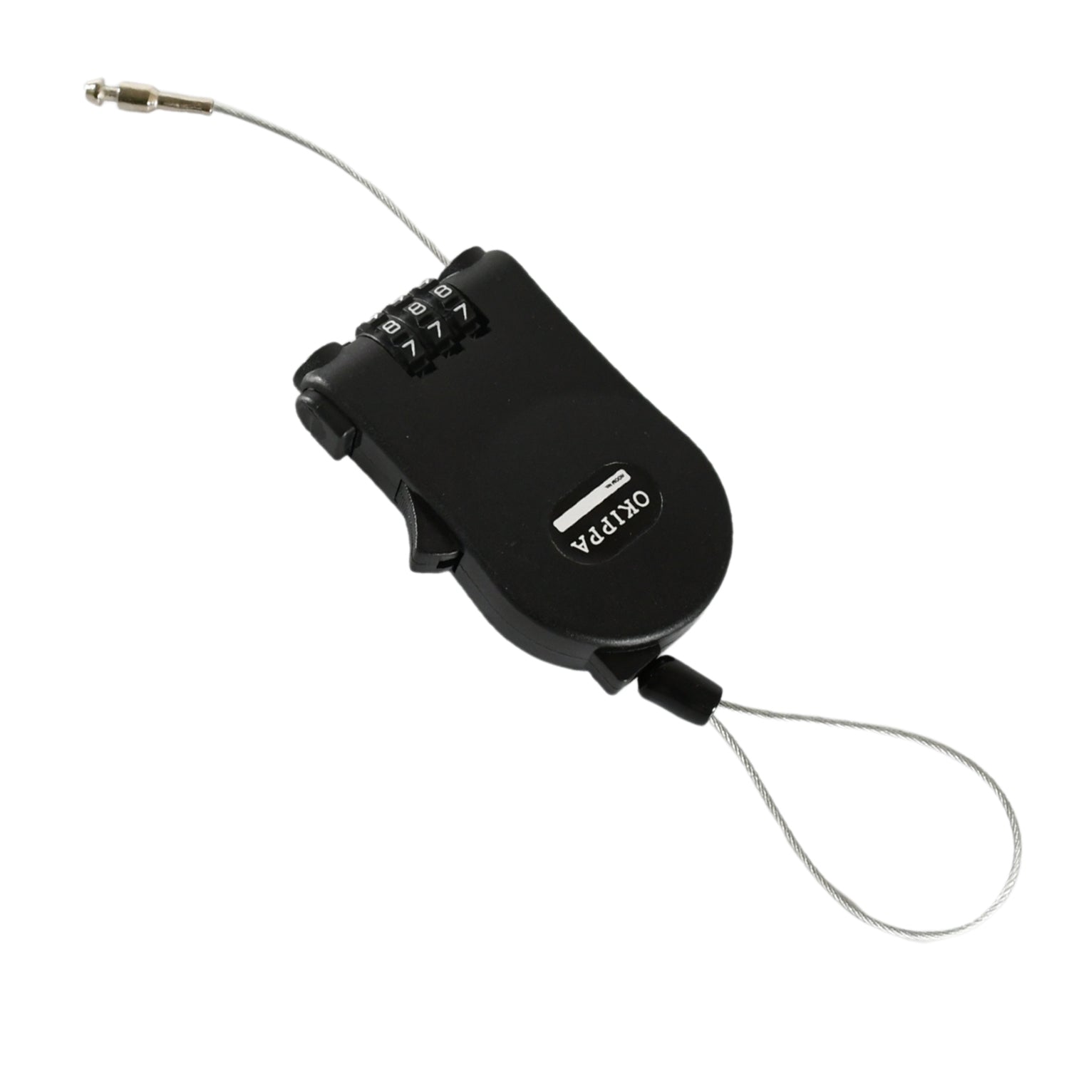 Multifunctional cable lock with number code for travel, sports Etc. Retractable Wire Lock,Wire Black Shell Combination Password. your brand