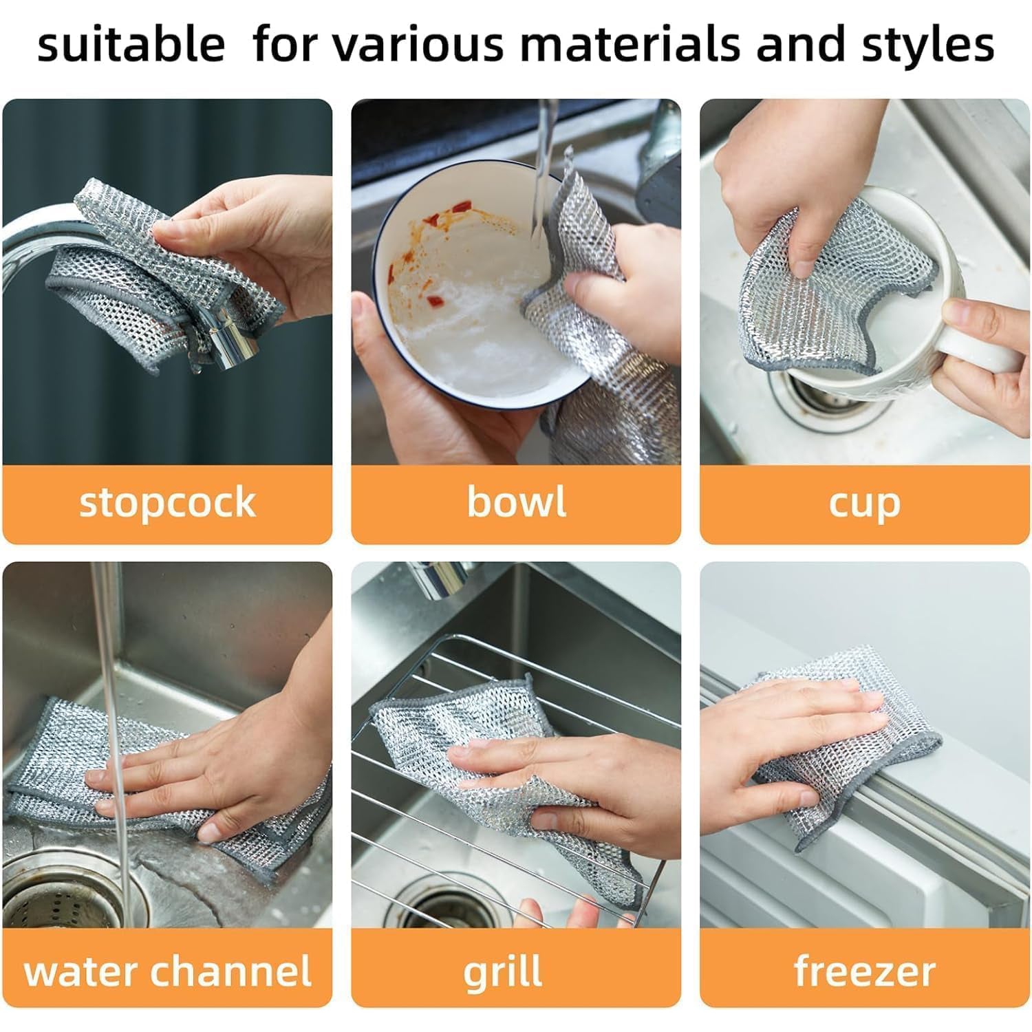 One-Sided Multipurpose Microfiber Cloths, Scrubber (1 Pc / 20x20 Cm) - Shopmania Wholesale