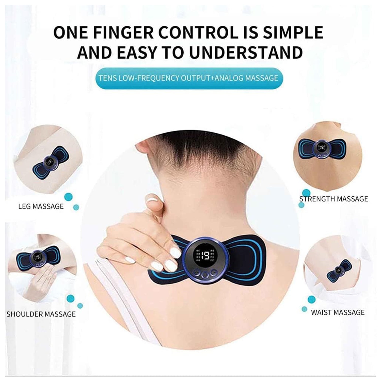 Portable USB Neck Massager Electric Neck Massager,  Enhancer Mini Cervical Massager EMS Lymphatic Drainage Massage with Cable your brand