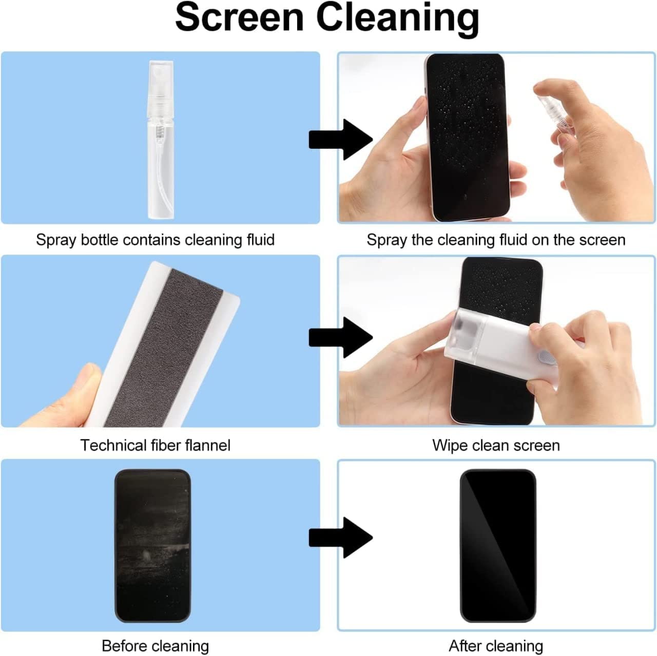 7 in 1 Electronic Cleaner kit, Cleaning Kit for Monitor Keyboard Airpods, Screen Dust Brush Including Soft Sweep, Swipe, Airpod Cleaner Pen, Key Puller and Spray Bottle   02 - Shopmania Wholesale