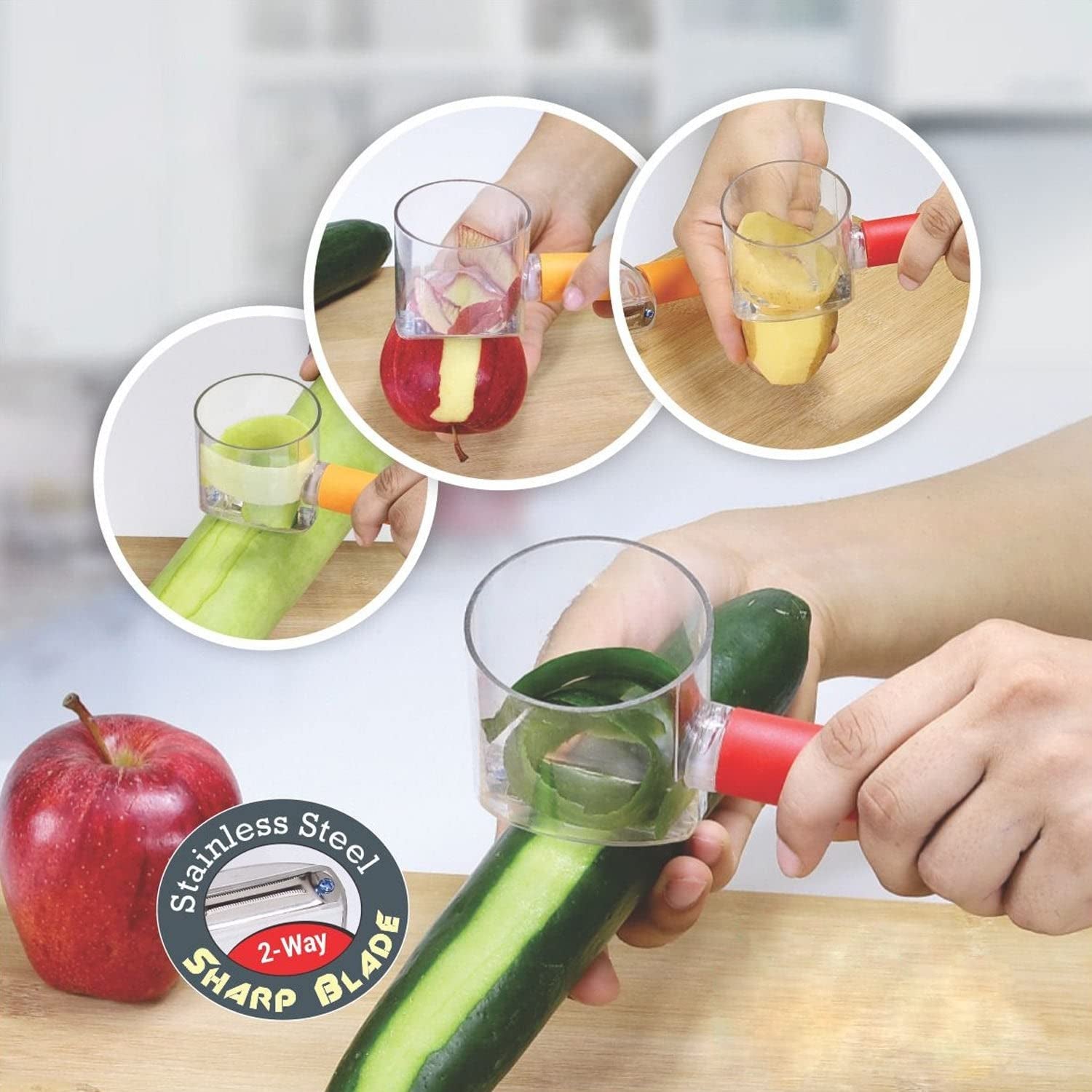 Home Kitchen Cooking Tools Peeler With Container Stainless Steel Carrot Cucumber Apple Super Fruit Vegetable Peeler your brand