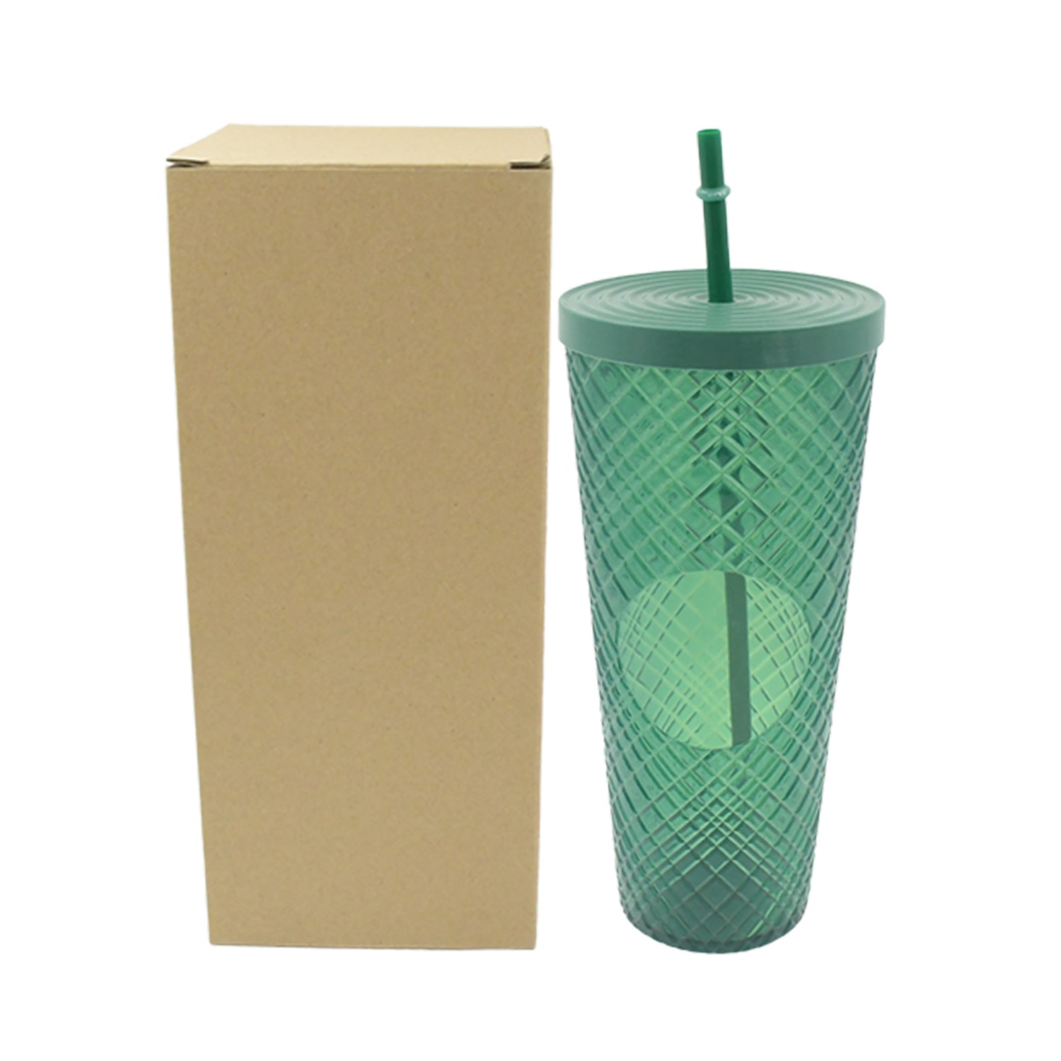 Cup with Straw &  LED Lighting Reusable Matte Studded Tumbler with Leak Proof Lid Water Cup Travel Mug Coffee Ice Water Bottle Double Walled Insulated Tumbler BPA Free (1 Pc) your brand