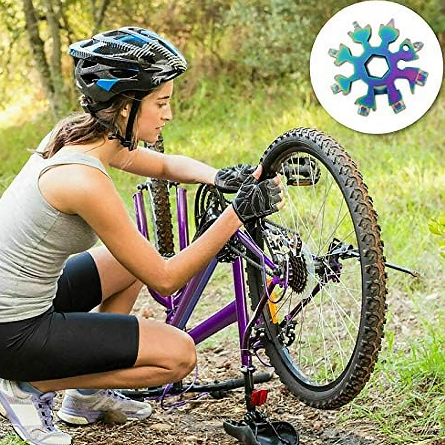 Durable & Portable 18 in 1 Snowflake Multi-Tool, Snowflake Bottle Opener Flat Phillips Screwdriver Kit Wrench your brand