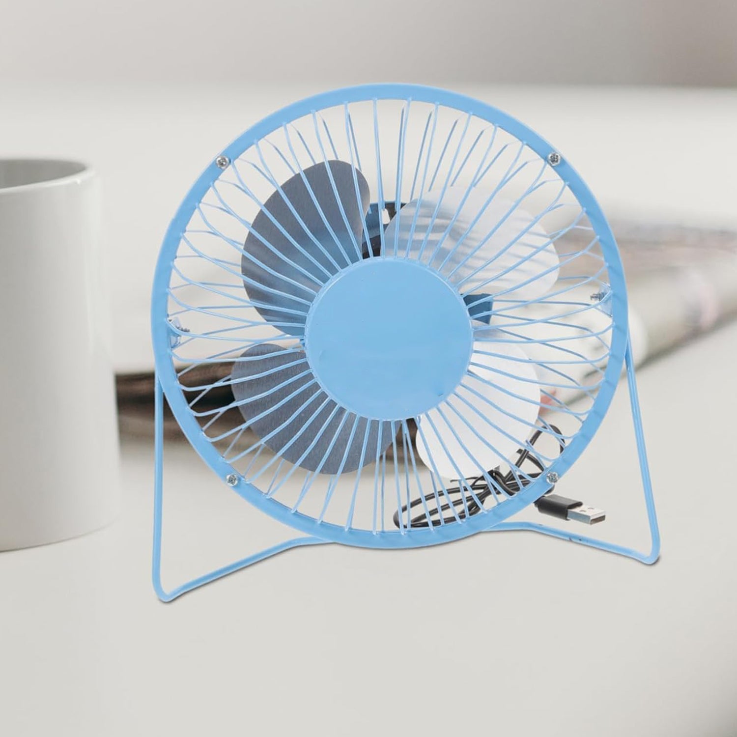 USB Table Desk Personal Metal Electronic Fan, Compatible with Computers, Laptops, Student Dormitory, Suitable For Office, School Use (1 Pc) - Shopmania Wholesale