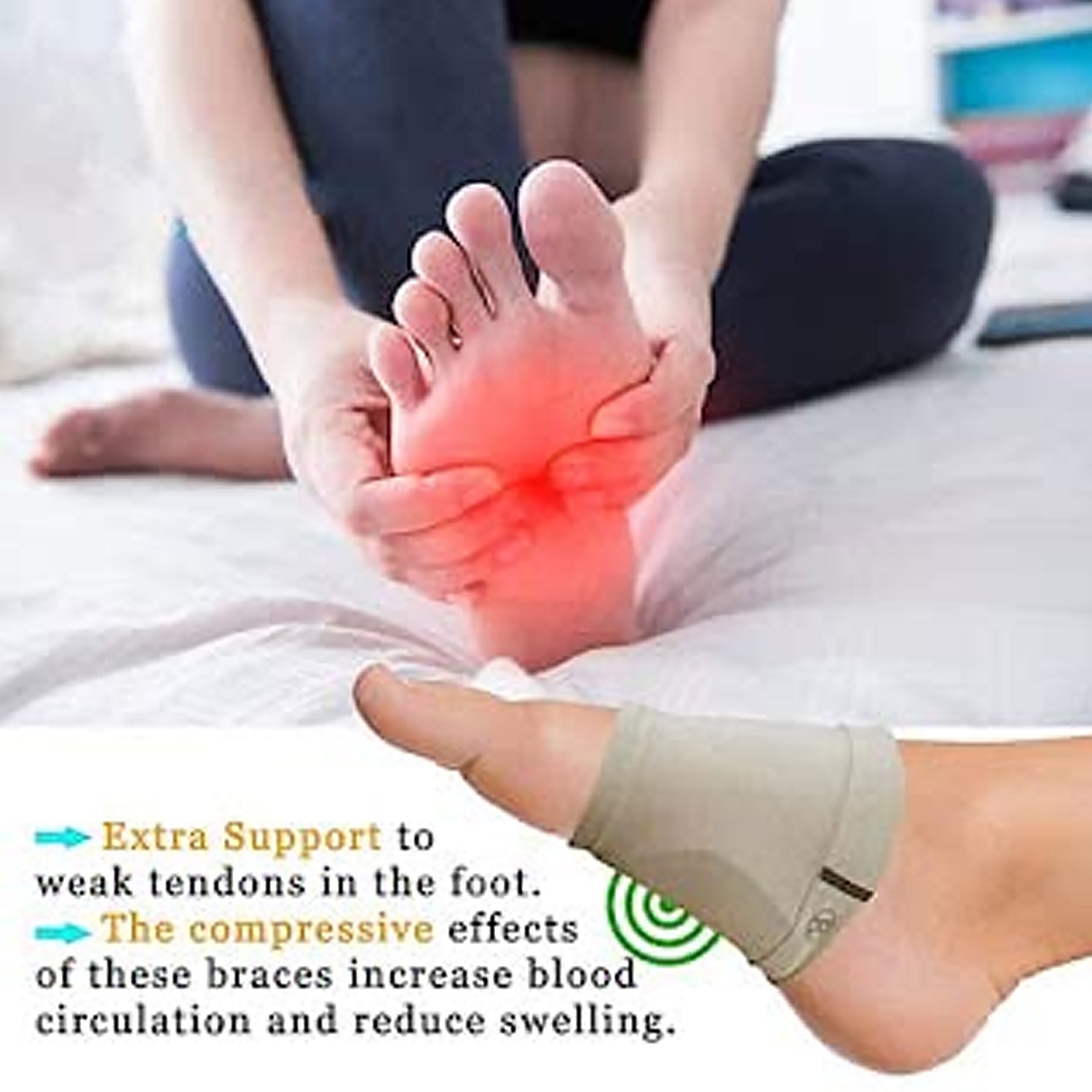 Foot Arch Support for Men & Women | Medial Arch Support for Flat Feet Correction Sleeve with Cushion | Plantar Fasciitis Leg Foot Pain Relief Product | Foot Care for Orthopedic Shoes Slippers, (1 Pair) your brand