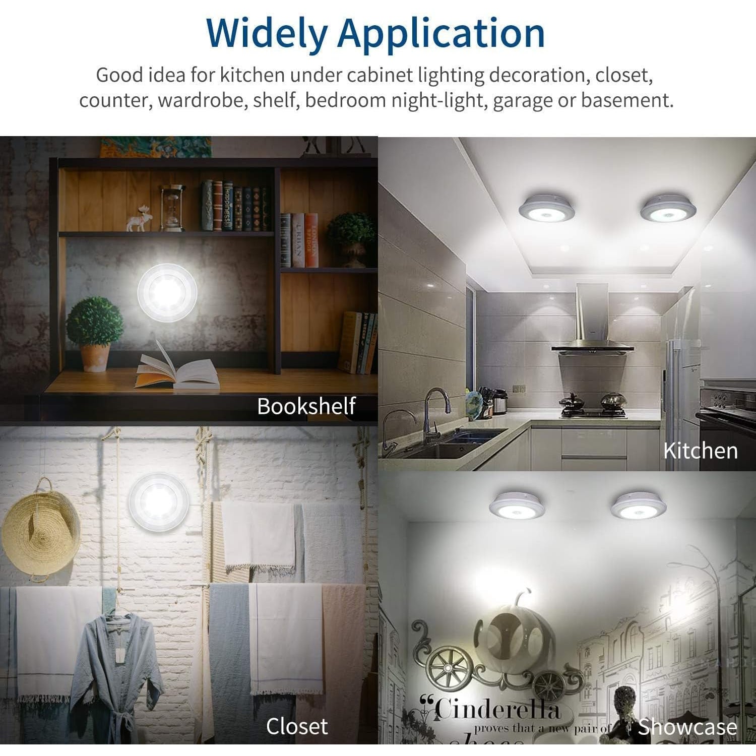LED Light Under Closet Battery Powered Closet Wall Lamp with Remote Control Bedroom Kitchen Set of 3 LED Lights And 1 Remote Control (Battery Not Included) - Shopmania Wholesale
