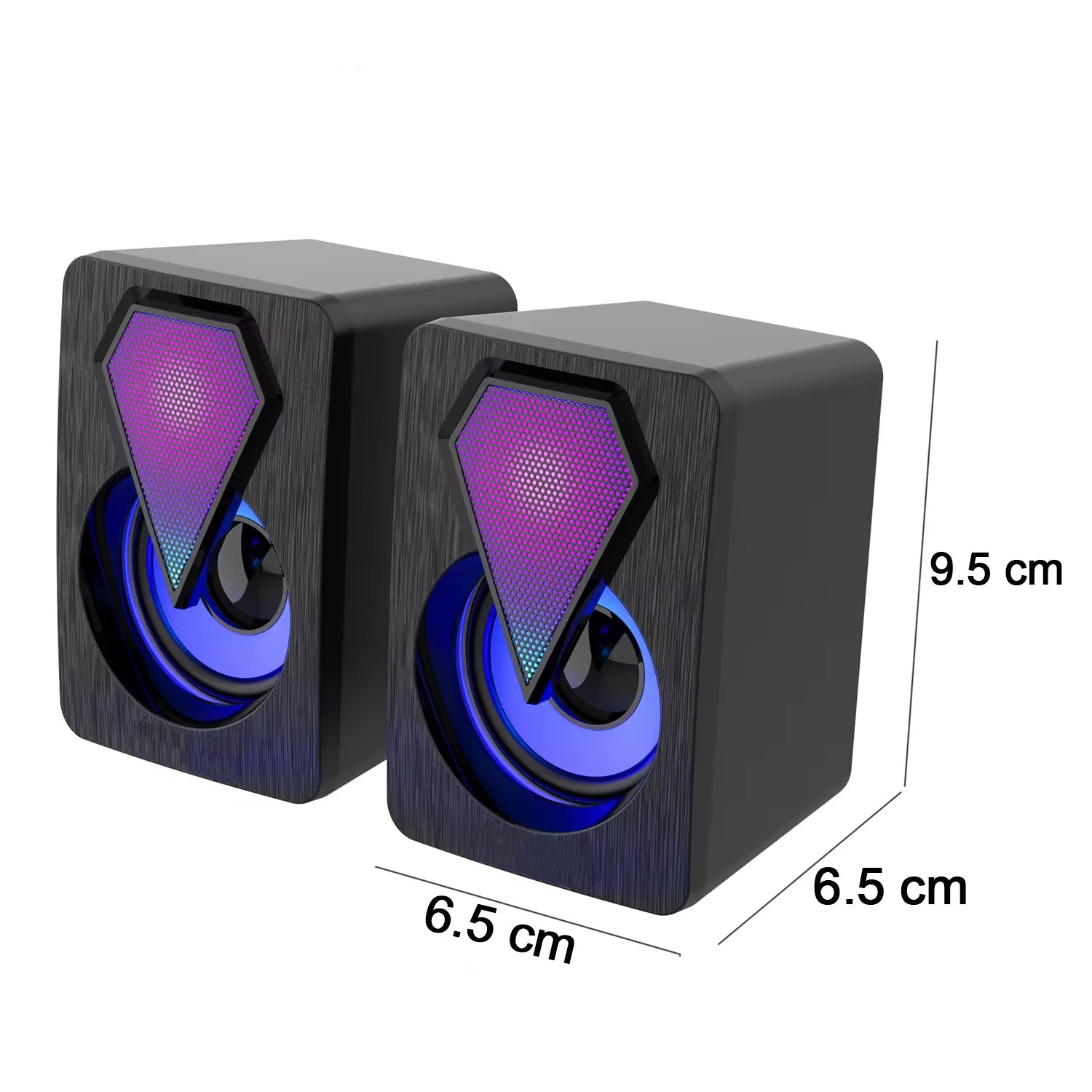 RGB Desktop Speakers, Plug, and Play USB Powered Speaker (2 Pc Set) - Shopmania Wholesale