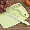 Plastic Kitchen Peeler - Green & Classic Stainless Steel 3-Piece Knife Set Combo your brand