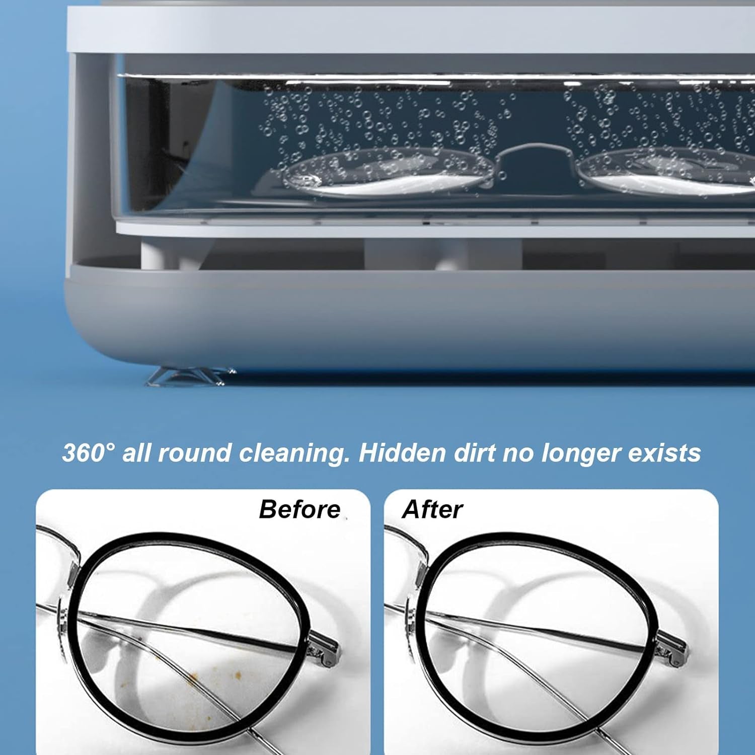 Ultrasonic Jewllery, Cleaner, Ultrasonic Cleaning Machine, Portable jewellery Cleaning Mchine For Jewellery, Ring, Silver, Retainer, Glasses, Watches, Coins, High Frequency Vibration Machine (Battery Not Included) - Shopmania Wholesale