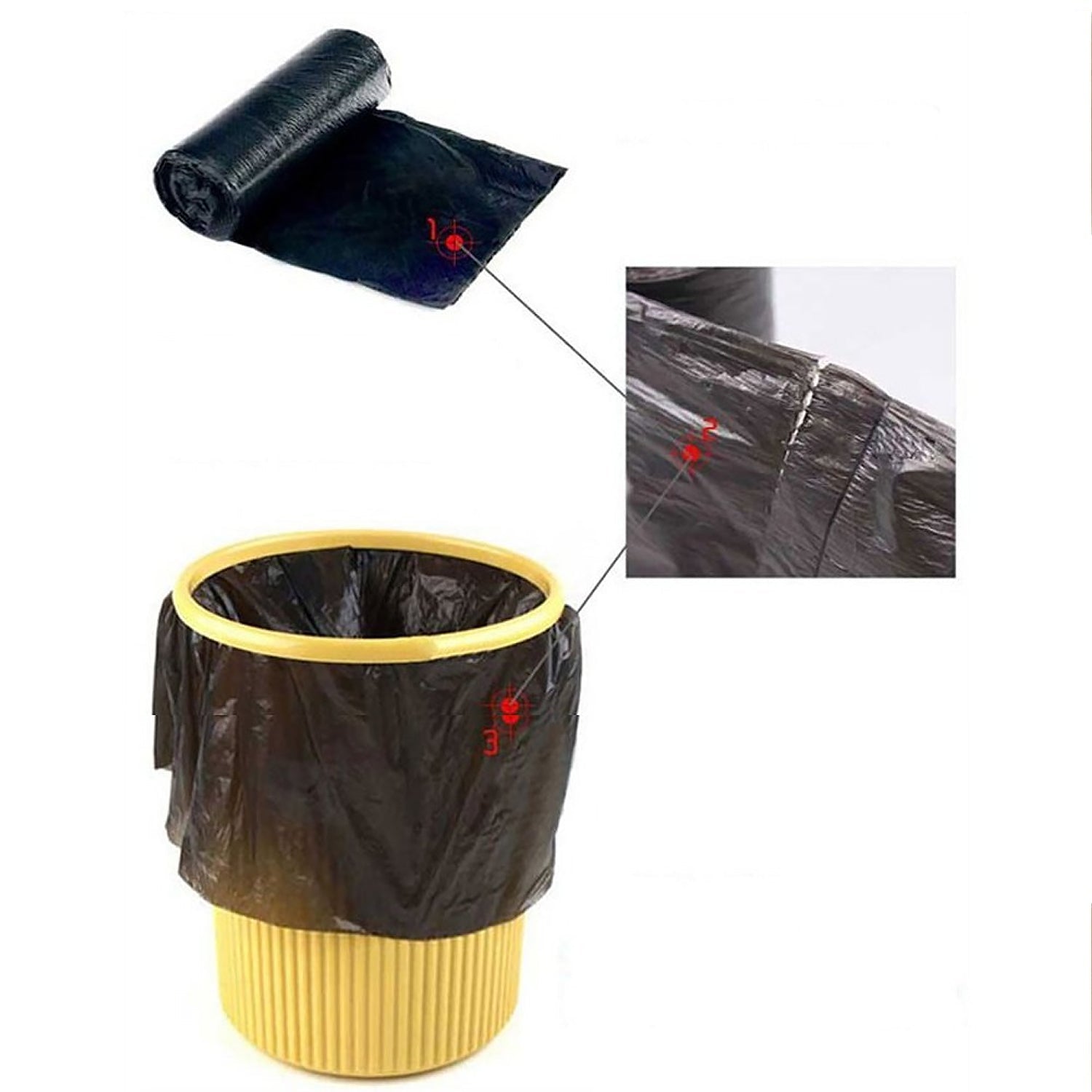 Black Garbage Bags / Dustbin Bags / Trash Bags 45x50cm (1Pc) your brand