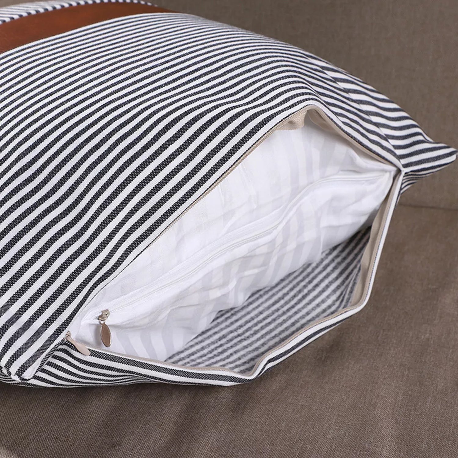 Pillow Covers, leather & cotton Cushion Covers (16 × 16 Inch / 1 Pair / 2 Pc) - Shopmania Wholesale
