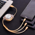 Retractable Charger Charging Cable, Micro USB Cable, 3 in 1, Multi Charging Cable, Compatible with Phone / Type C / Micro Android USB and Other Mobile Devices (1 Pc) your brand