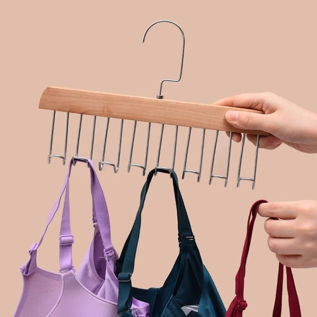 Space Saving 8 Hooks Wooden Hangers (1 Pc) your brand