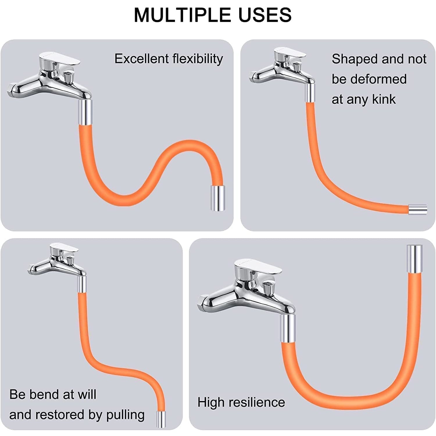 Flexible Water Tap Extender, Universal Foaming Extension Tube with Connector, 360 Free Bending Faucet Extender, Adjustable Sink Drain Extension (18cm) your brand