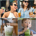 Reusable Stainless Steel Straw with cleaning Brush Long Drinking Straws for Coffee Tumbler Travel Mug Cup, Dishwasher Safe for Toddlers & Kids (5 Pcs Set) - Shopmania Wholesale