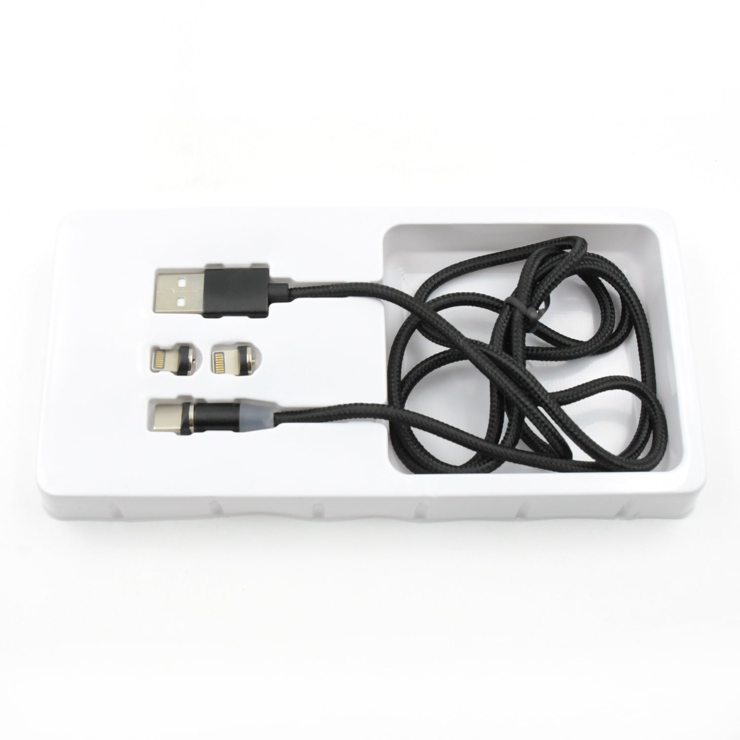 Magnetic Charging Cable 3 in 1 Metal Magnetic Micro USB Type C Lighting Cable with LED, Multiple Charging Adapters for All Android and all Smartphones  (Compatible with All Android and iPhone Smartphones, Tablet, PC, Mobile - Shopmania Wholesale
