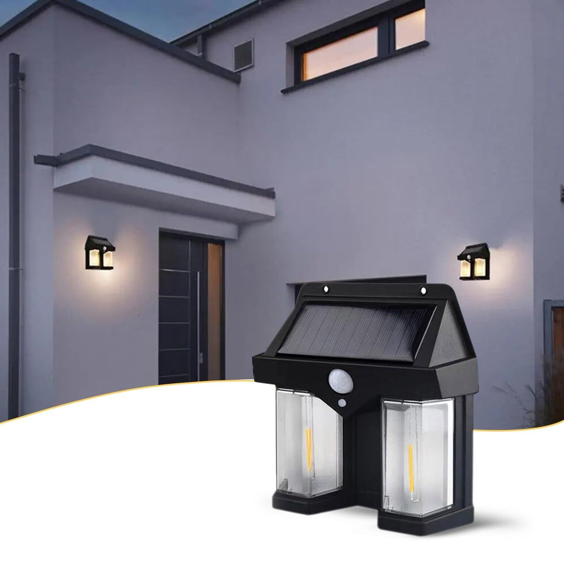 Outdoor Solar Wall Lamp Outdoor Waterproof High Quality Lamp Induction Garden Lamp Garden Villa Night Lamp Double Lamp Light (1 Pc) your brand